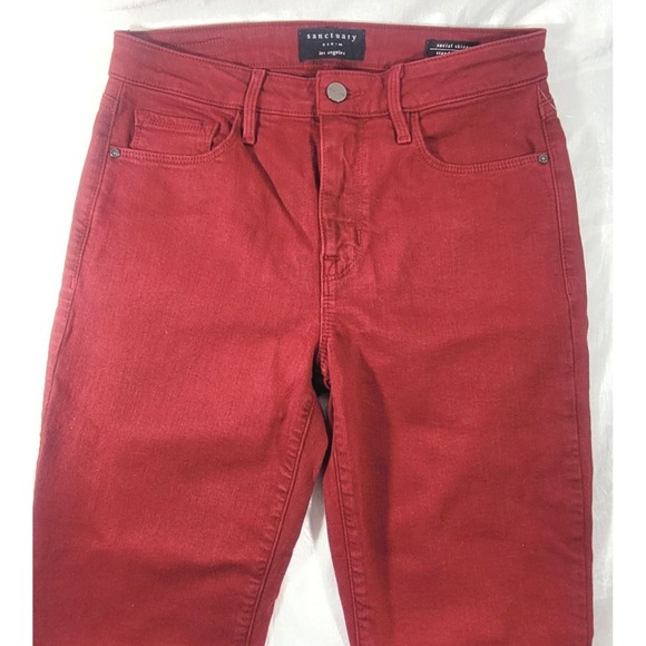 Sanctuary Denim - Sanctuary Denim Social Skinny Standard Rise Red Garnet Jeans - Size 27
